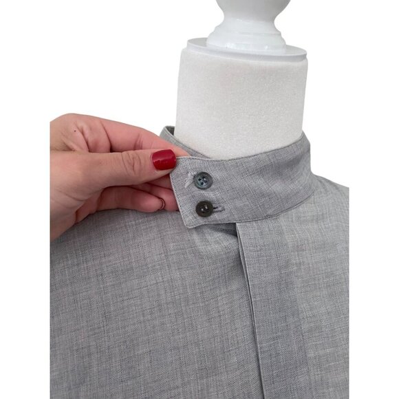 ESKANDAR Natrual Stone Grey Cotton Wool Blouse Size 1 - Picture 7 of 10